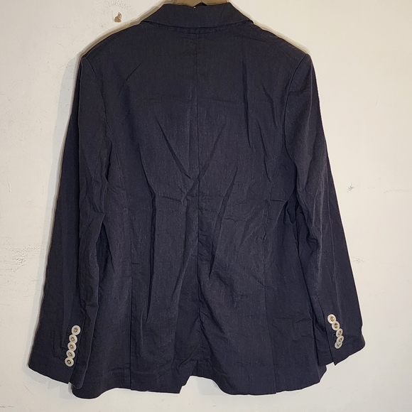 Veronica Beard Nisha Double Breasted Navy Blue Linen Blend Blazer Nautical sz 8 - Picture 7 of 12